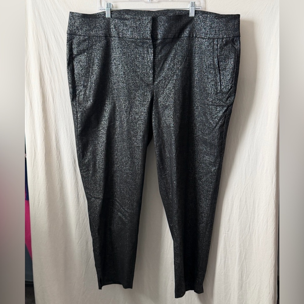 Lane Bryant Black Metallic Trousers